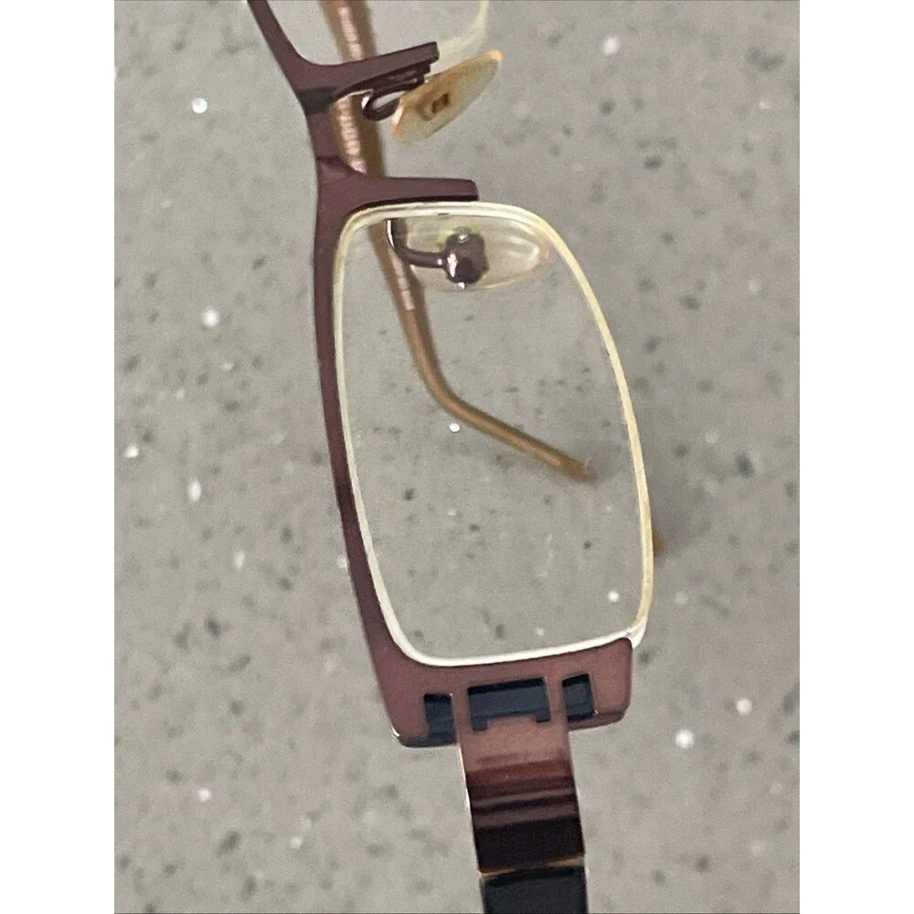 Menizzi Eyeglasses Frames ONLY M1019 C0 43-17-130 Brown Bronze half rim rectangl